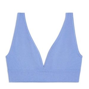 NEVER WORN: We Wore What V-neck bra top in powder blue - size: L